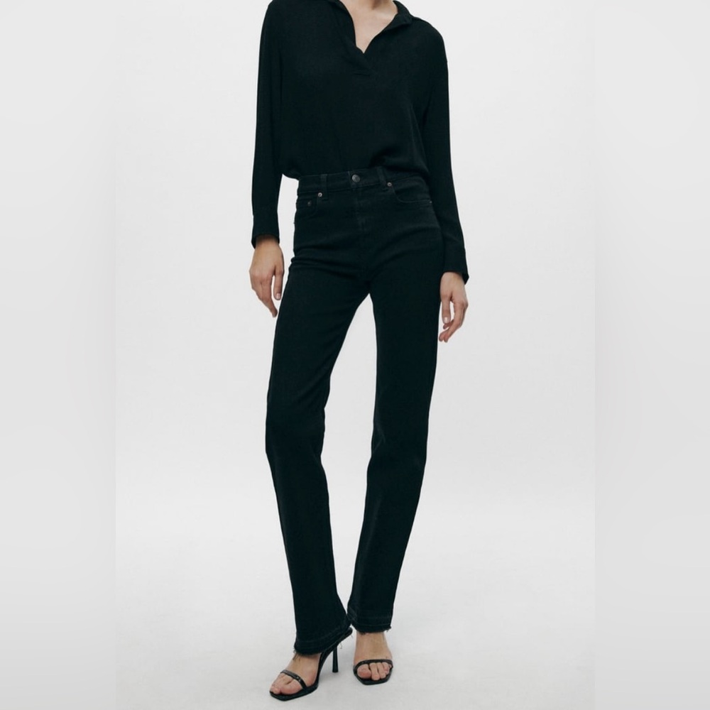 Zara High Rise Slim Fit Black Jeans